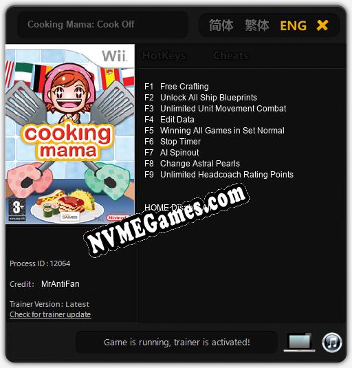 Cooking Mama: Cook Off: Cheats, Trainer +9 [MrAntiFan]