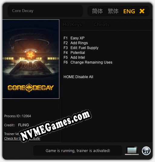 Core Decay: Treinador (V1.0.57)