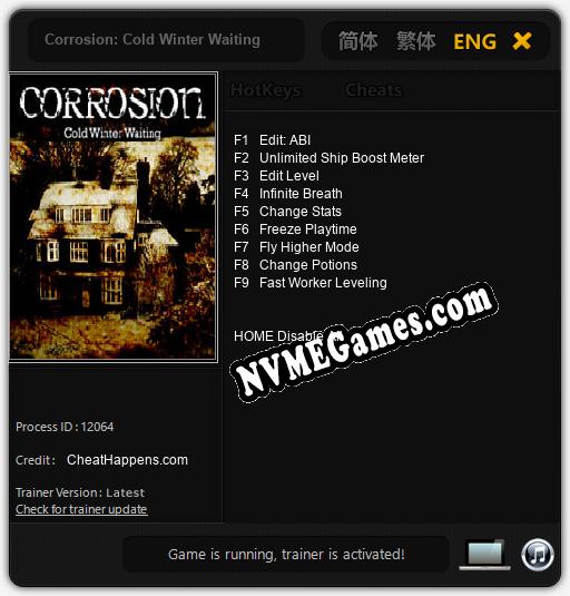 Corrosion: Cold Winter Waiting: Cheats, Trainer +9 [CheatHappens.com]