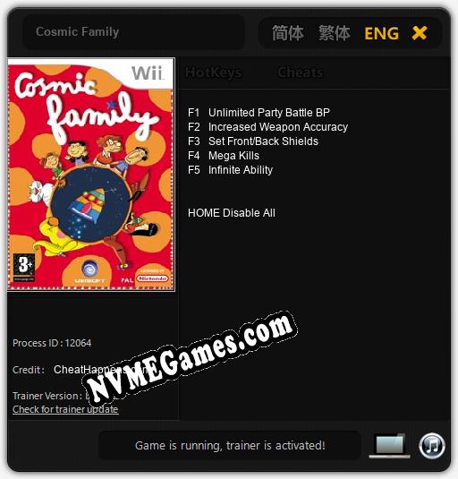 Cosmic Family: Cheats, Trainer +5 [CheatHappens.com]