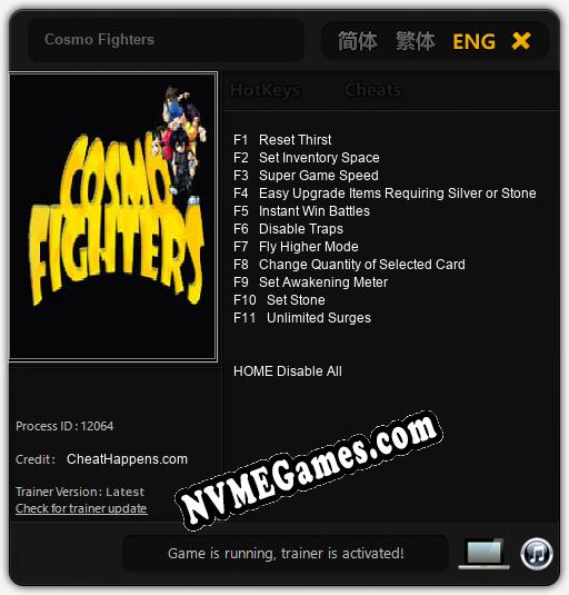 Cosmo Fighters: Cheats, Trainer +11 [CheatHappens.com]