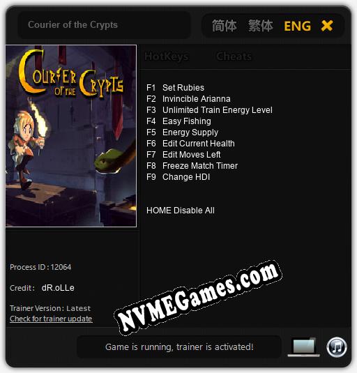 Courier of the Crypts: Cheats, Trainer +9 [dR.oLLe]