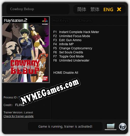 Cowboy Bebop: Cheats, Trainer +8 [FLiNG]