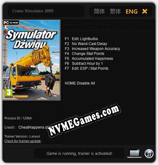 Crane Simulator 2009: Cheats, Trainer +7 [CheatHappens.com]