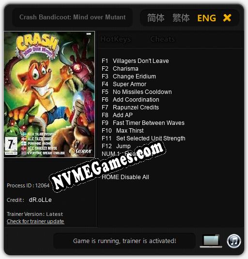 Crash Bandicoot: Mind over Mutant: Trainer +13 [v1.1]