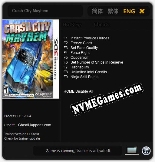 Crash City Mayhem: Cheats, Trainer +9 [CheatHappens.com]