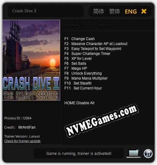 Crash Dive 2: Cheats, Trainer +11 [MrAntiFan]