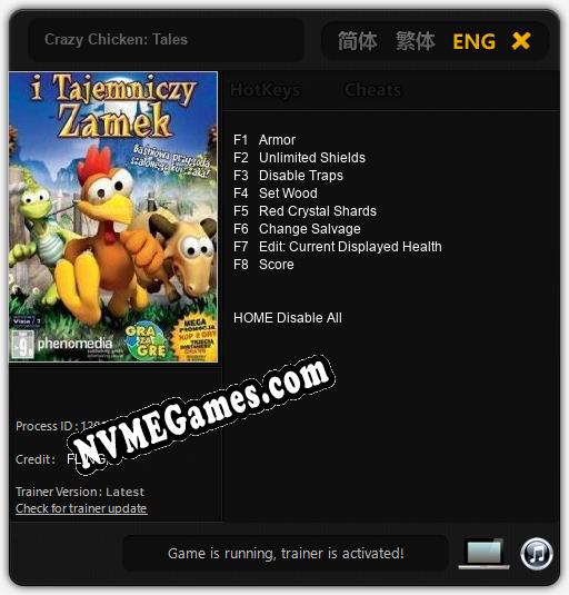 Treinador liberado para Crazy Chicken: Tales [v1.0.3]