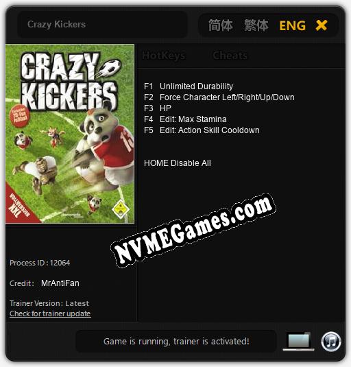 Crazy Kickers: Cheats, Trainer +5 [MrAntiFan]