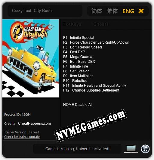 Crazy Taxi: City Rush: Cheats, Trainer +12 [CheatHappens.com]