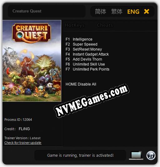 Creature Quest: Cheats, Trainer +7 [FLiNG]