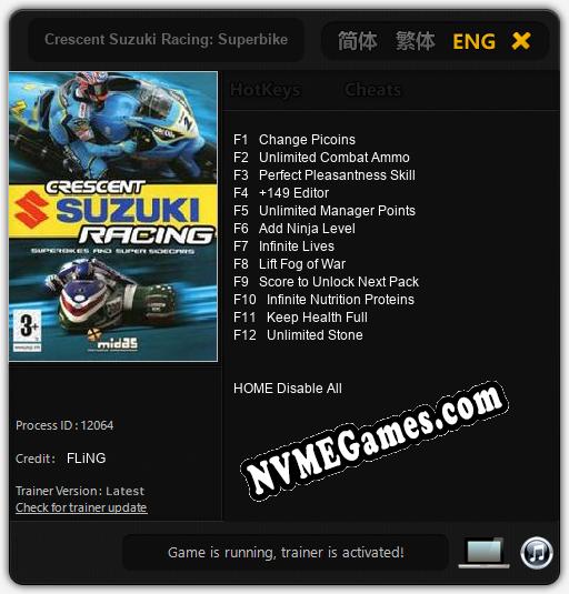 Crescent Suzuki Racing: Superbikes And Super Sidecars: Treinador (V1.0.42)