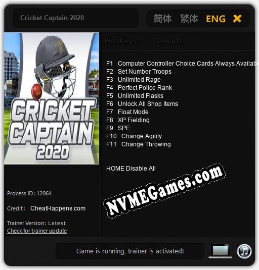 Treinador liberado para Cricket Captain 2020 [v1.0.4]