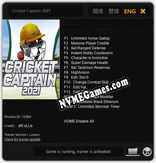 Cricket Captain 2021: Cheats, Trainer +15 [dR.oLLe]