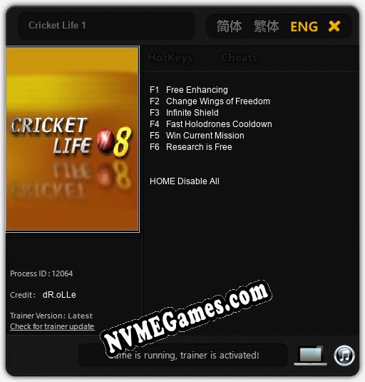 Cricket Life 1: Trainer +6 [v1.6]