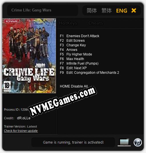 Crime Life: Gang Wars: Trainer +9 [v1.8]