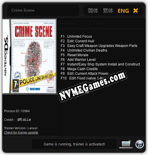 Crime Scene: Trainer +10 [v1.7]