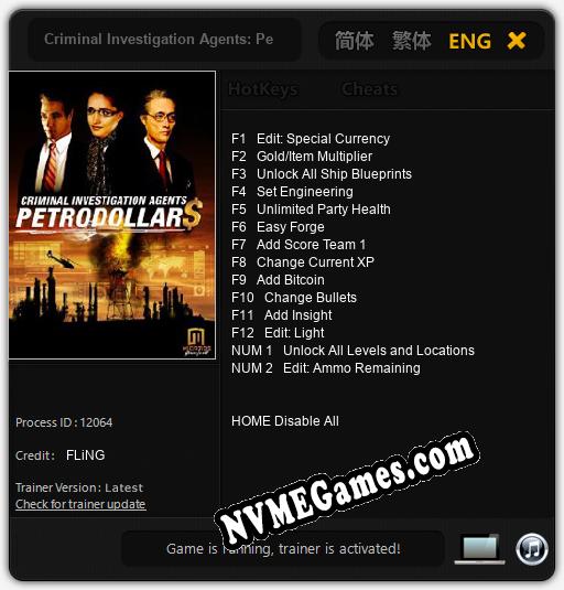 Criminal Investigation Agents: Petrodollars: Treinador (V1.0.74)