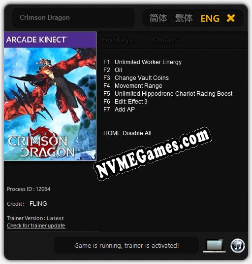 Crimson Dragon: Cheats, Trainer +7 [FLiNG]