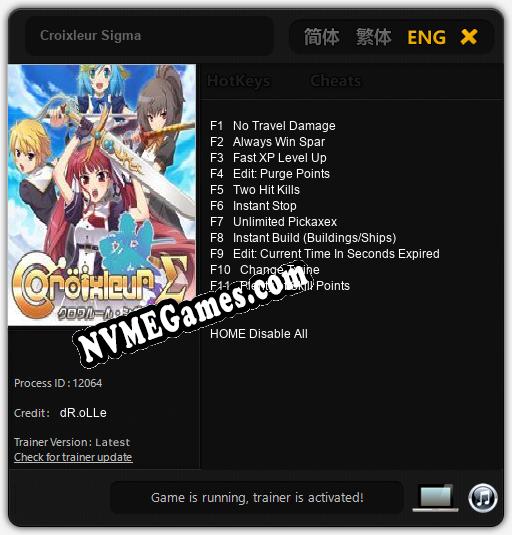 Croixleur Sigma: Cheats, Trainer +11 [dR.oLLe]