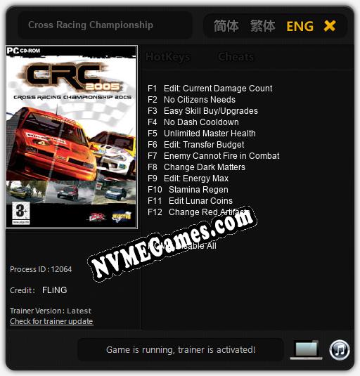 Treinador liberado para Cross Racing Championship [v1.0.5]