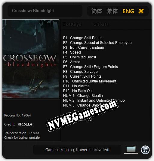 Crossbow: Bloodnight: Cheats, Trainer +15 [dR.oLLe]