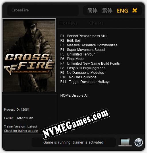 CrossFire: Trainer +11 [v1.2]