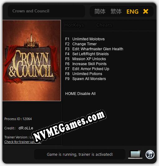 Crown and Council: Trainer +9 [v1.8]