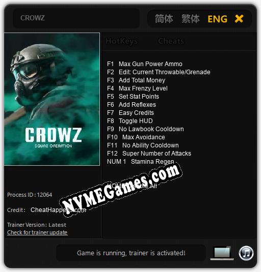 CROWZ: Trainer +13 [v1.5]