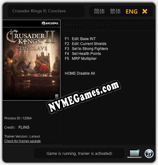 Crusader Kings II: Conclave: Treinador (V1.0.94)