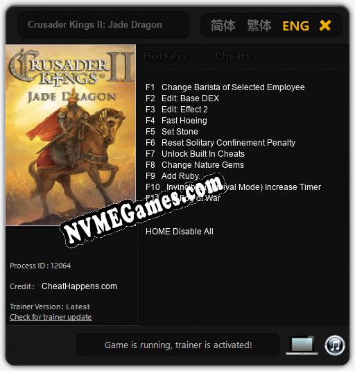 Crusader Kings II: Jade Dragon: Cheats, Trainer +11 [CheatHappens.com]