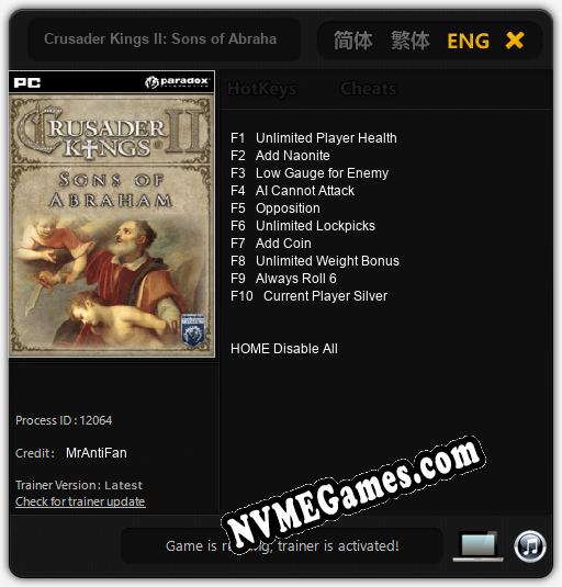 Crusader Kings II: Sons of Abraham: Cheats, Trainer +10 [MrAntiFan]