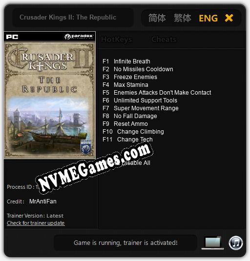 Crusader Kings II: The Republic: Treinador (V1.0.55)