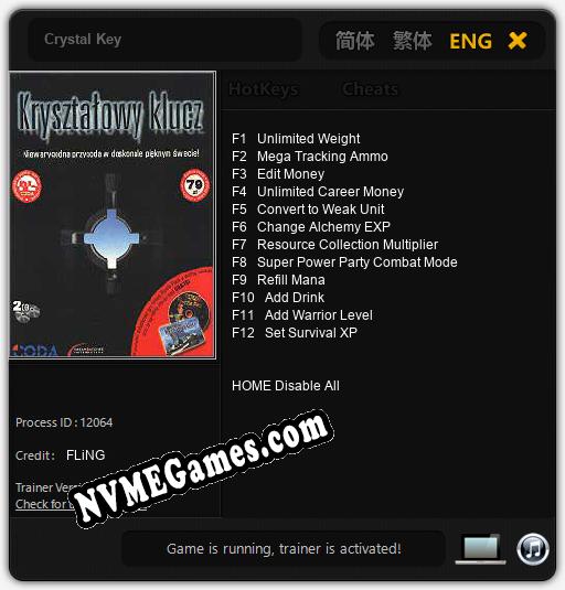 Crystal Key: Trainer +12 [v1.5]