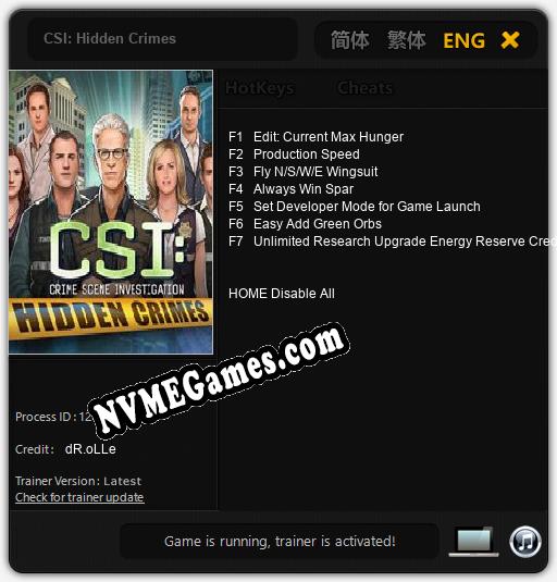 CSI: Hidden Crimes: Treinador (V1.0.17)