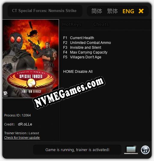 CT Special Forces: Nemesis Strike: Trainer +5 [v1.8]