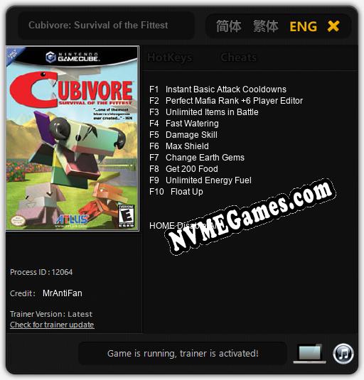 Treinador liberado para Cubivore: Survival of the Fittest [v1.0.5]