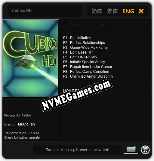 Cubixx HD: Cheats, Trainer +9 [MrAntiFan]