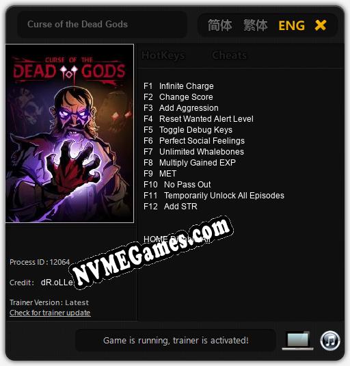 Curse of the Dead Gods: Treinador (V1.0.86)