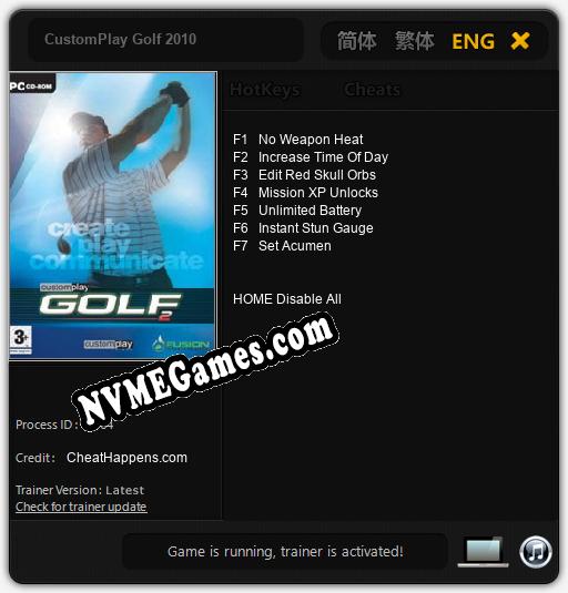 Treinador liberado para CustomPlay Golf 2010 [v1.0.8]