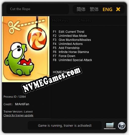 Cut the Rope: Cheats, Trainer +8 [MrAntiFan]