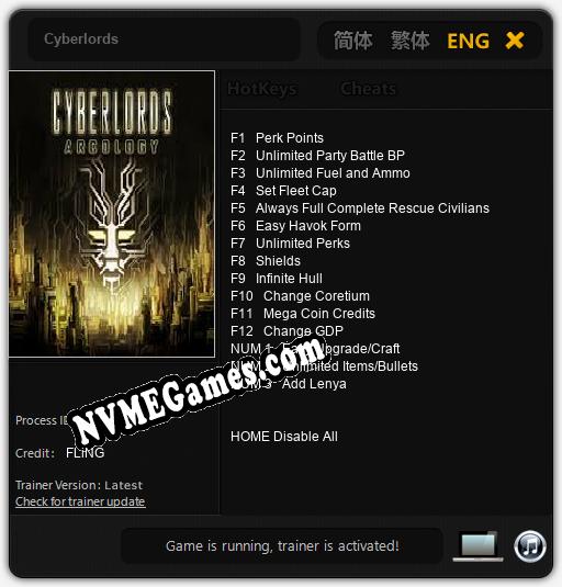 Cyberlords: Trainer +15 [v1.7]