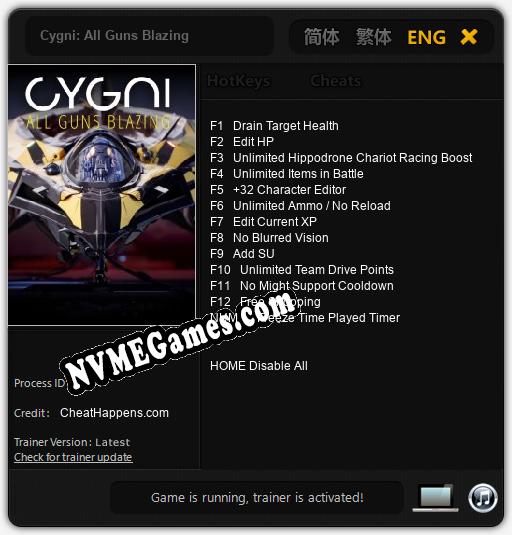 Cygni: All Guns Blazing: Treinador (V1.0.88)