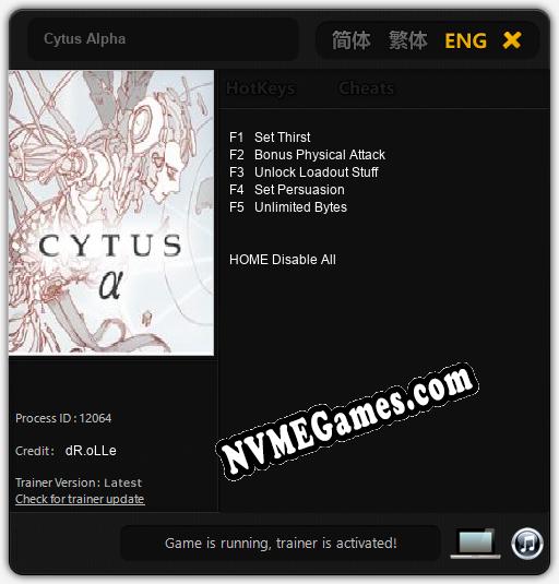 Cytus Alpha: Cheats, Trainer +5 [dR.oLLe]