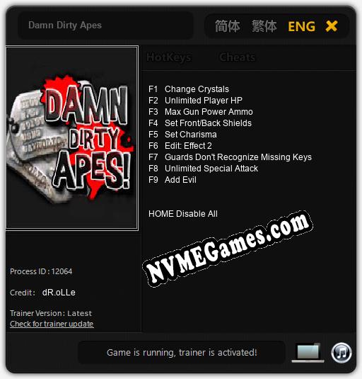 Damn Dirty Apes: Cheats, Trainer +9 [dR.oLLe]