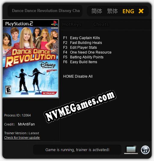 Dance Dance Revolution Disney Channel Edition: Cheats, Trainer +6 [MrAntiFan]