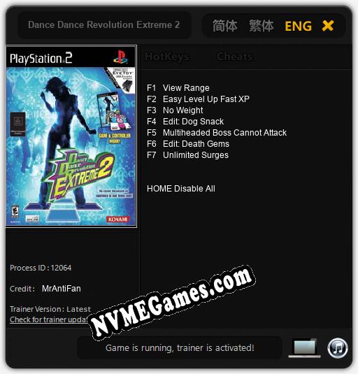 Dance Dance Revolution Extreme 2: Cheats, Trainer +7 [MrAntiFan]