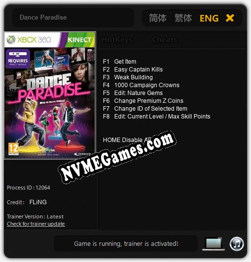 Dance Paradise: Cheats, Trainer +8 [FLiNG]