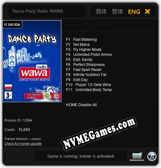 Treinador liberado para Dance Party Radio WAWA [v1.0.1]