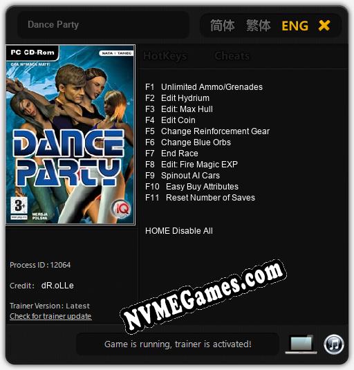 Dance Party: Cheats, Trainer +11 [dR.oLLe]